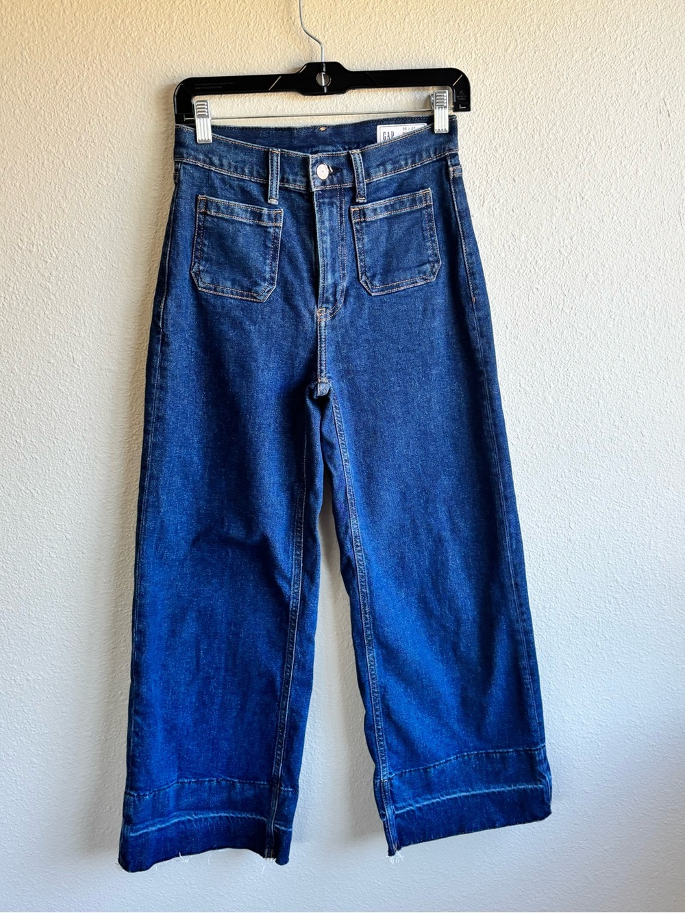 Dark Blue Wide Leg Denim Jeans